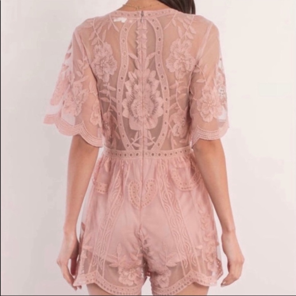 Honey Punch As You Wish Lace Romper - Picture 2 of 4